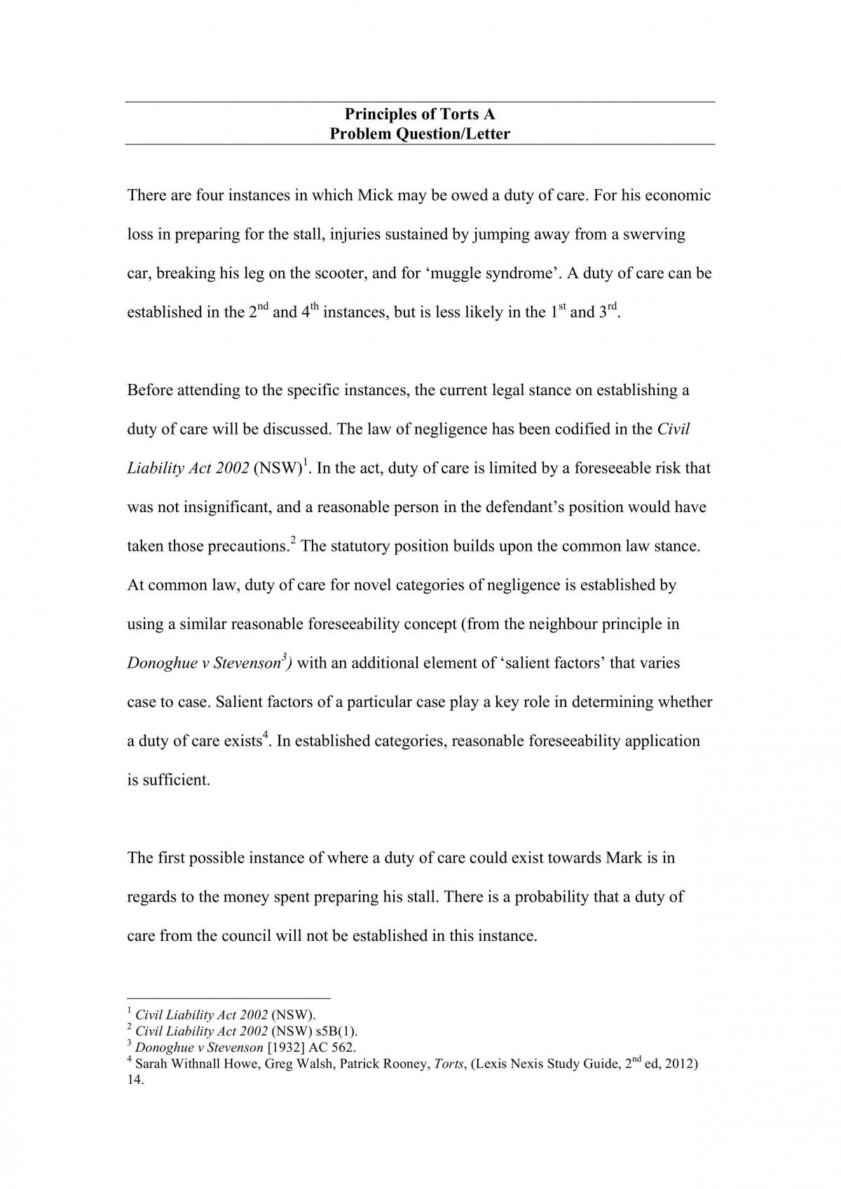 Torts Assignment  - Page 1