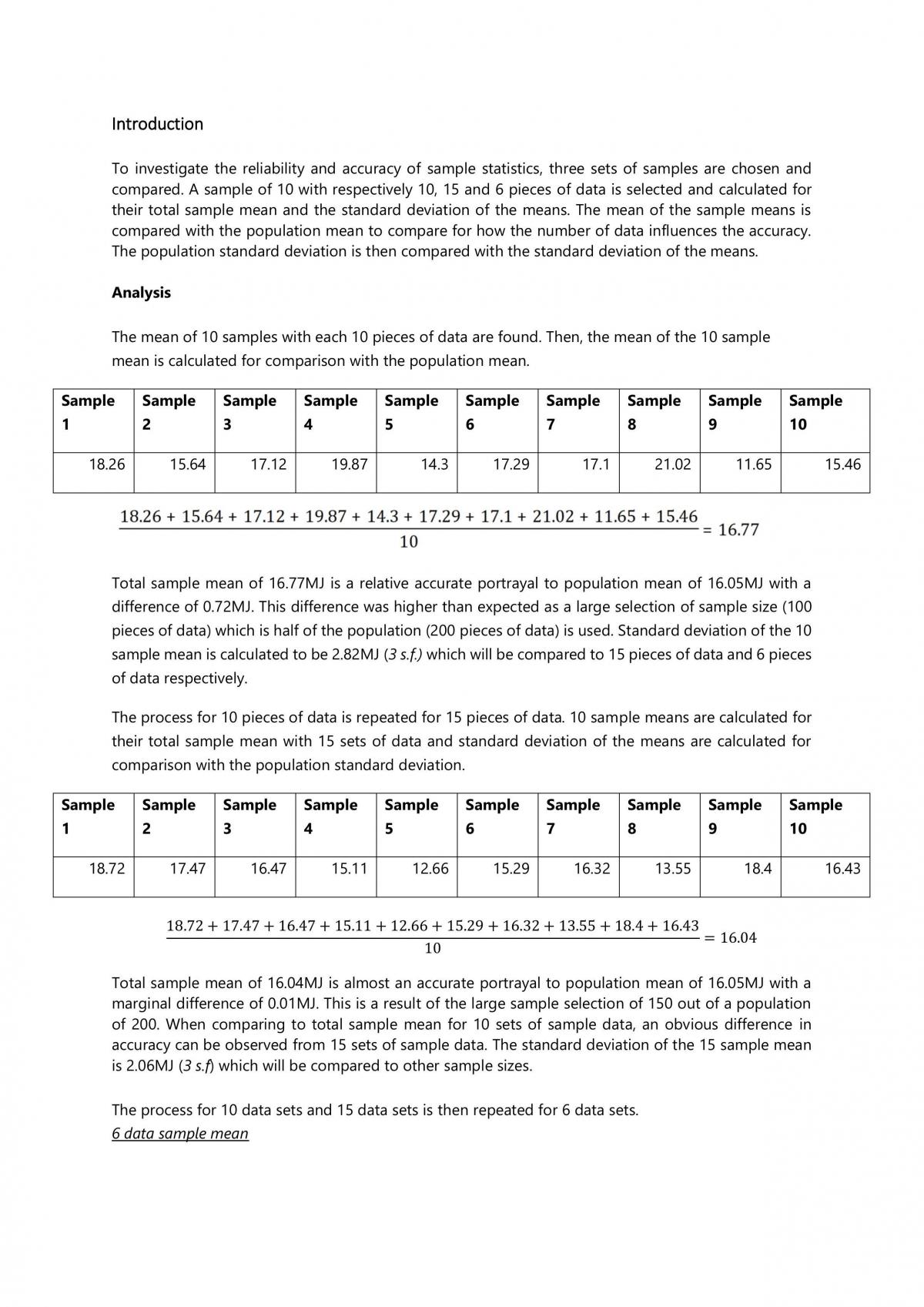 Sample Statistics DI - Page 2