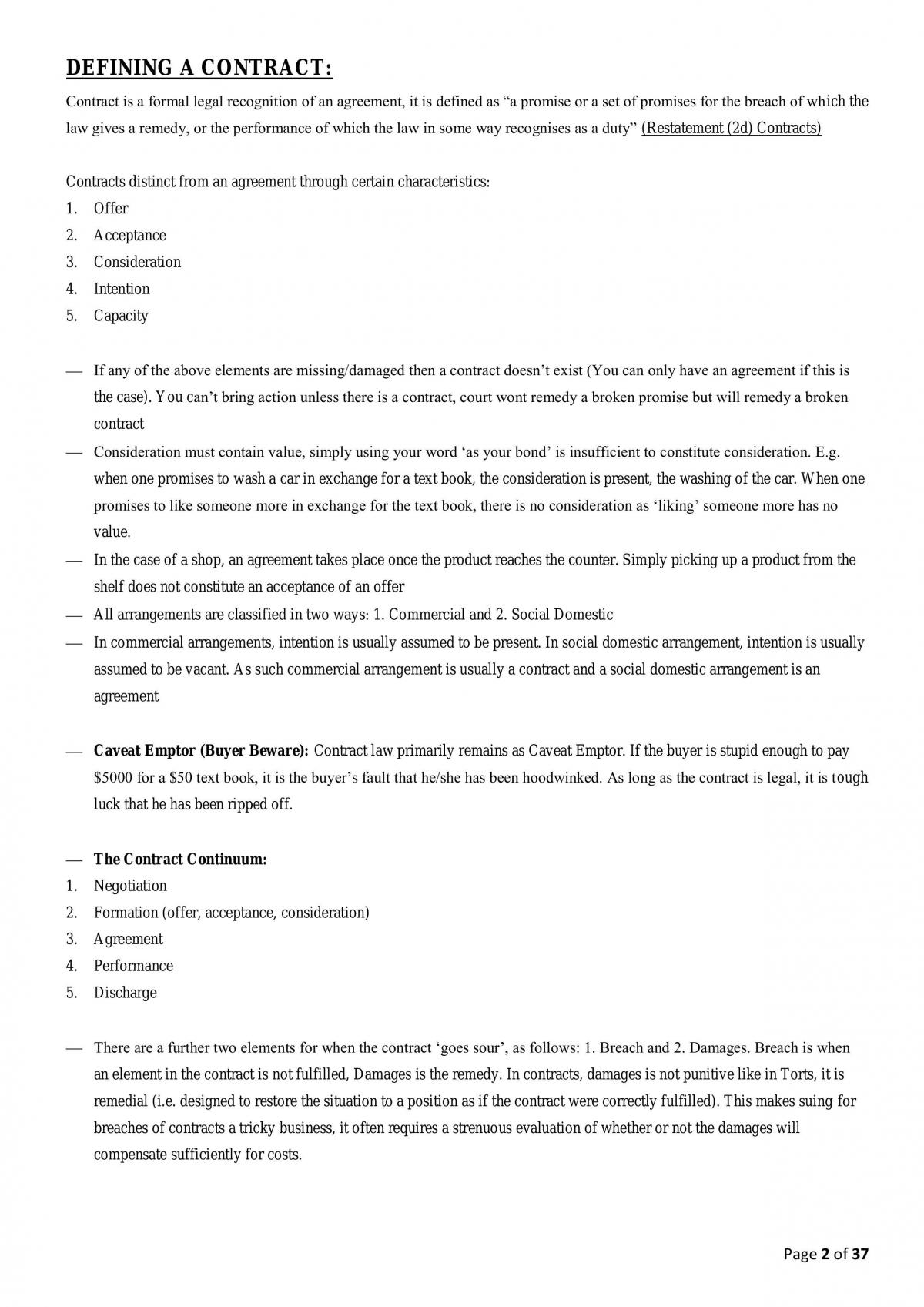 Contract Law Notes - Page 2