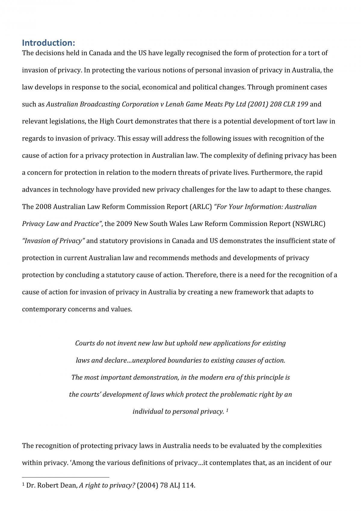Torts Assignment - Page 1