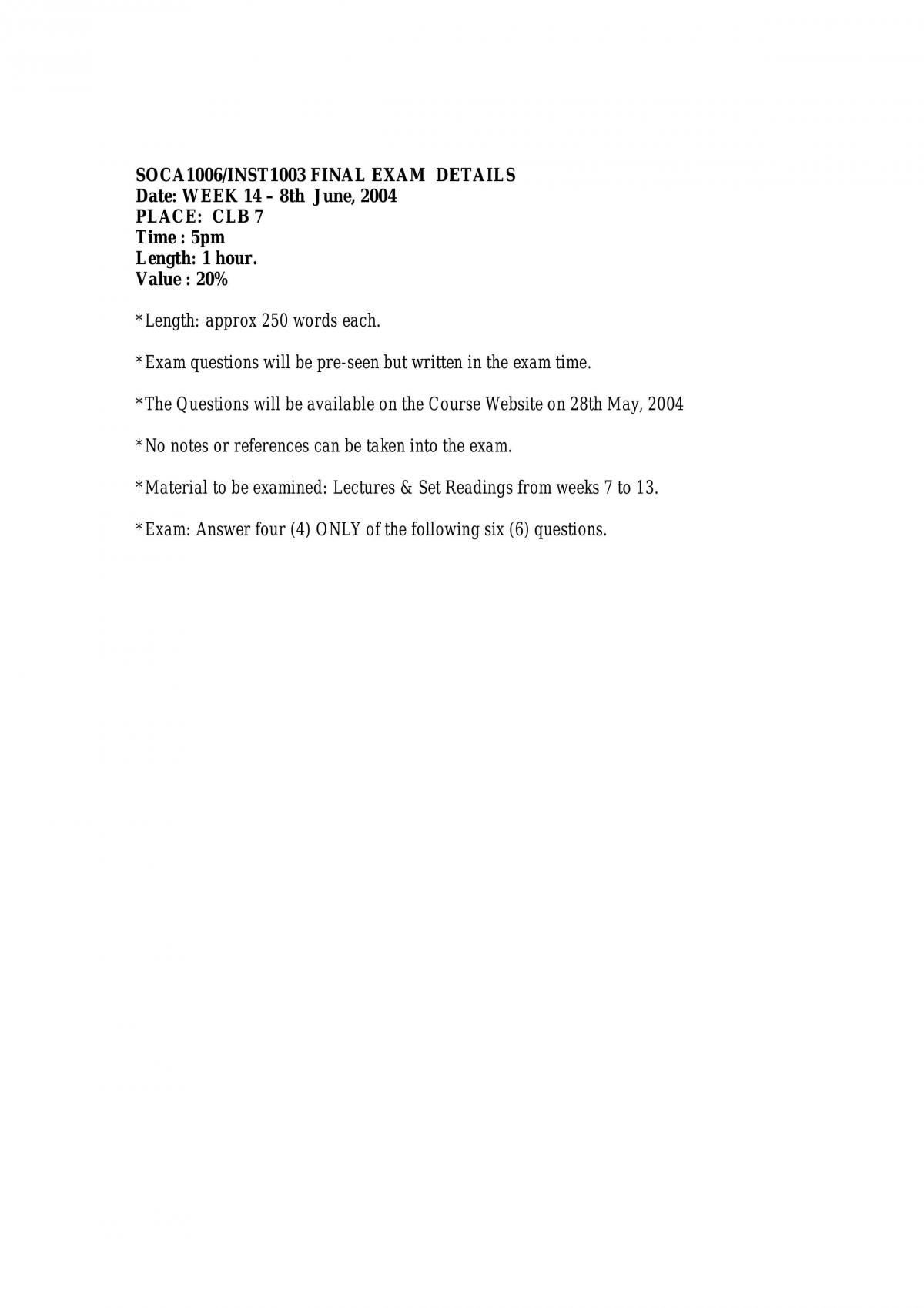 Exam Notes - Globalisation - Page 1