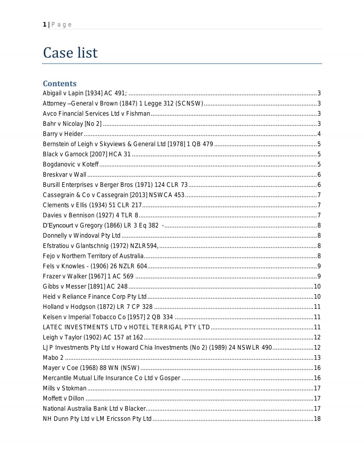 Case list/case summaries for real property authorities - Page 1