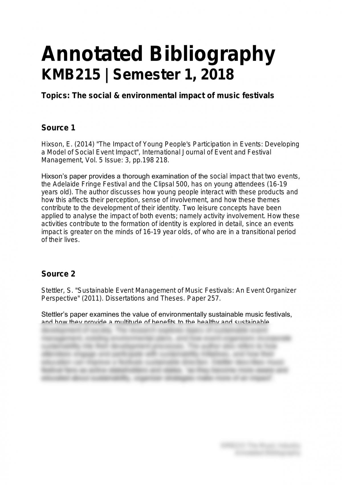 KMB215 The Music Industry Annotated Bibliography - Page 1