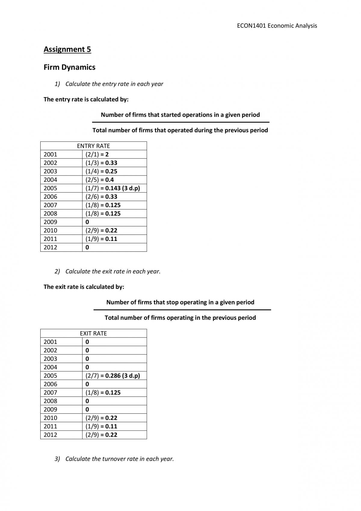 Firm Dynamics Assignment - Page 1