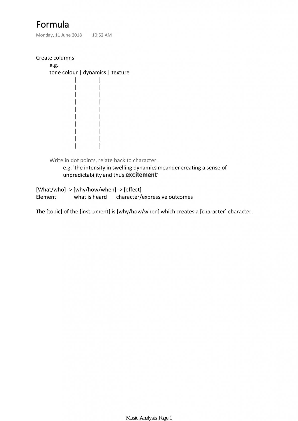 Music Performance Analysis Glossary + Formula - Page 1