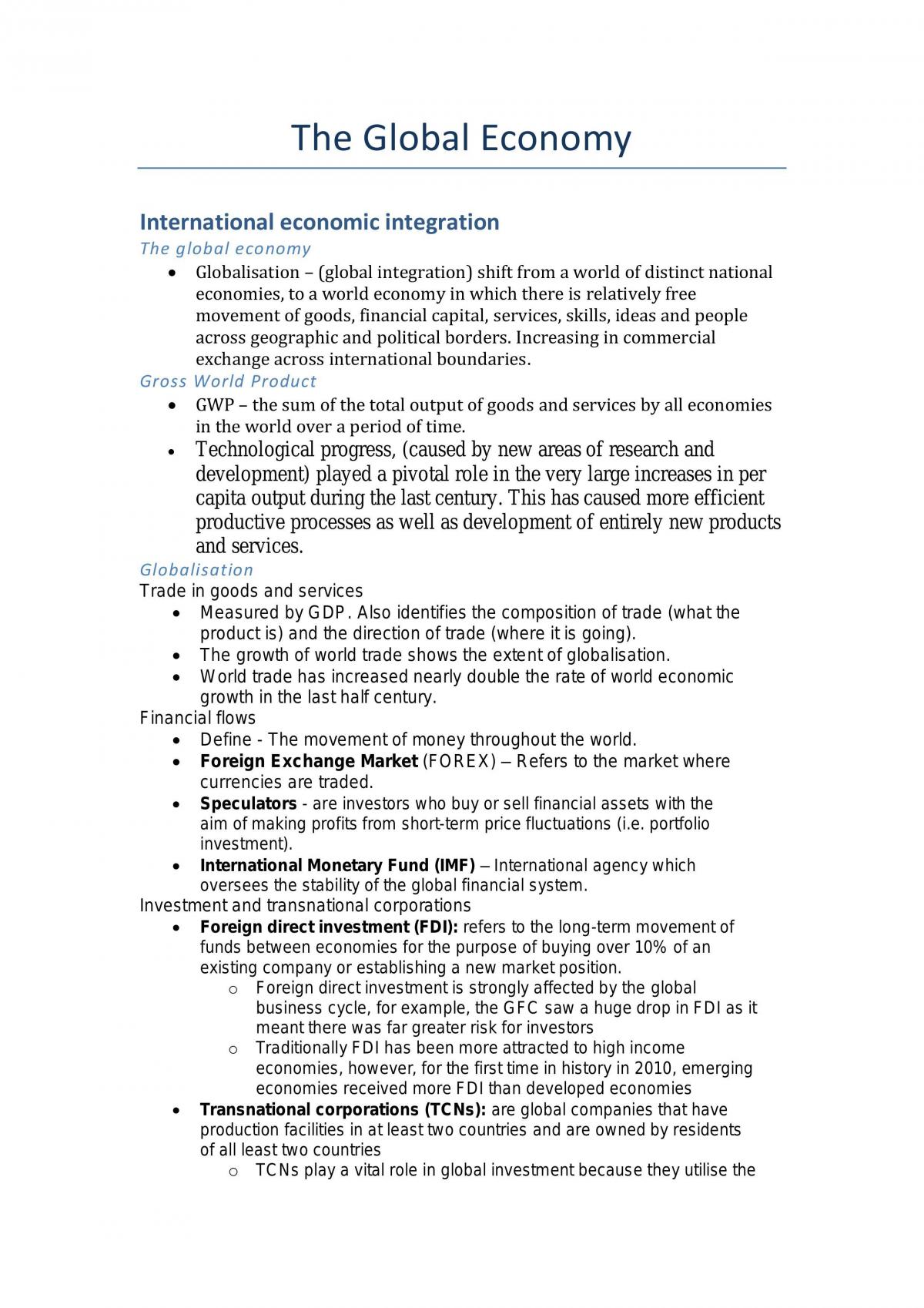 Economics Topic 1 Full Course Notes - Page 1