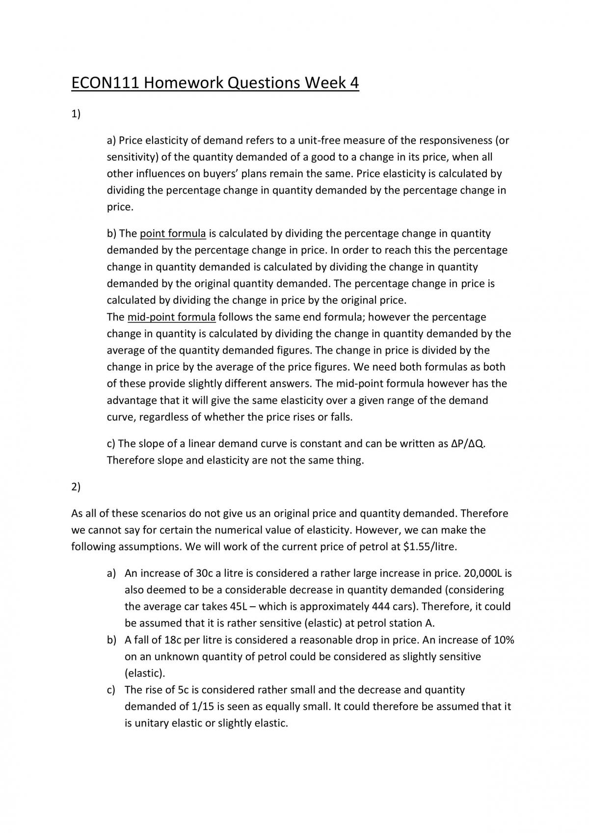 Weekly Homework Questions - Page 1