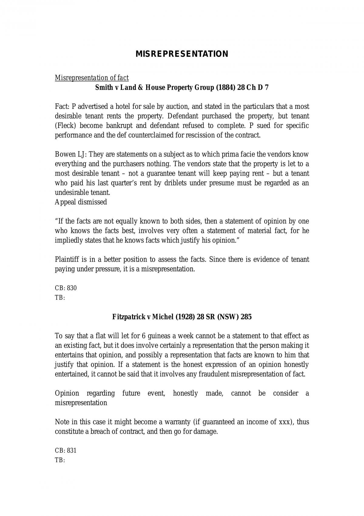 Misrepresentation - Page 1