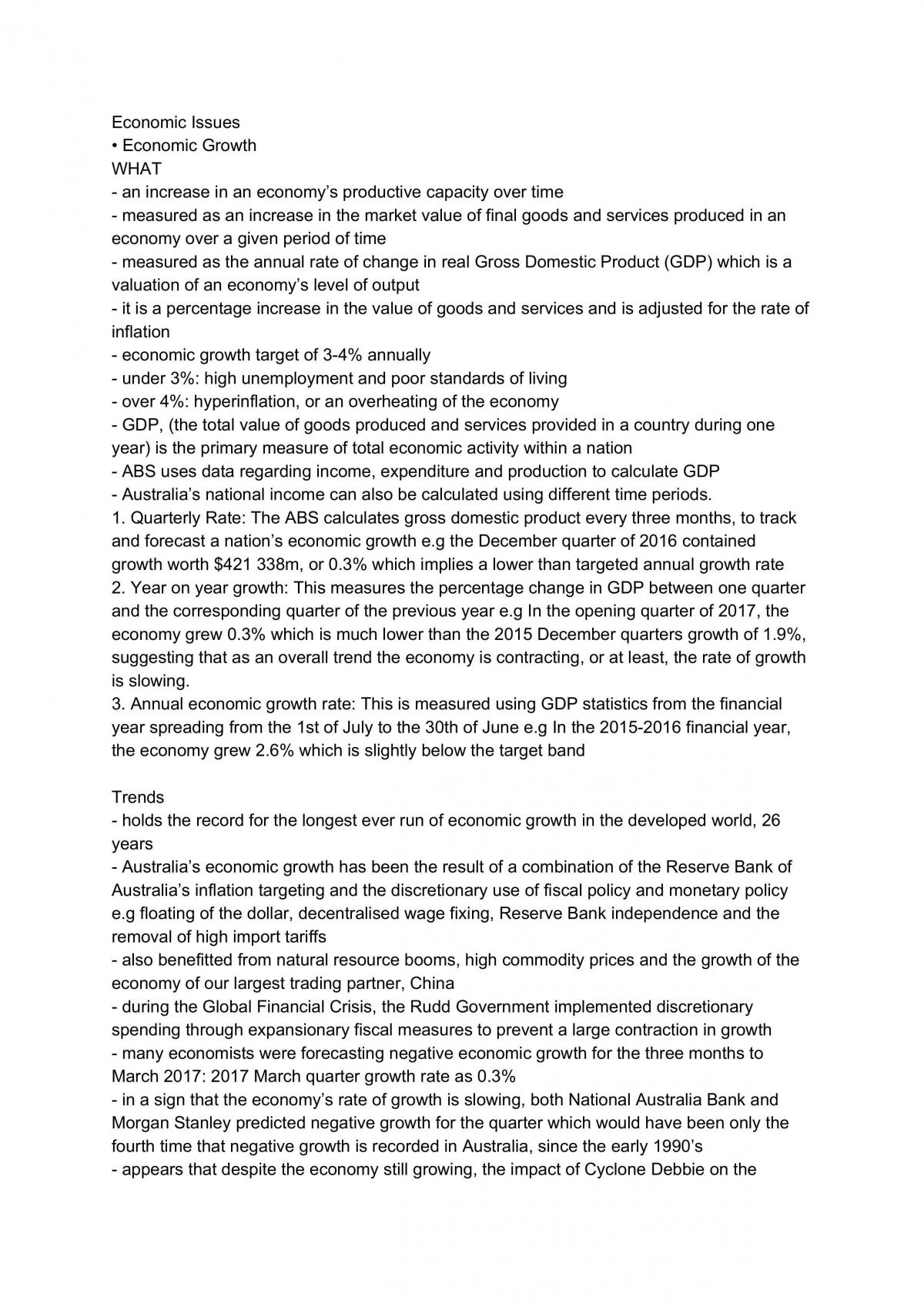 Economics Notes On The Topic Of Economic Issues Topic 3 - Page 1