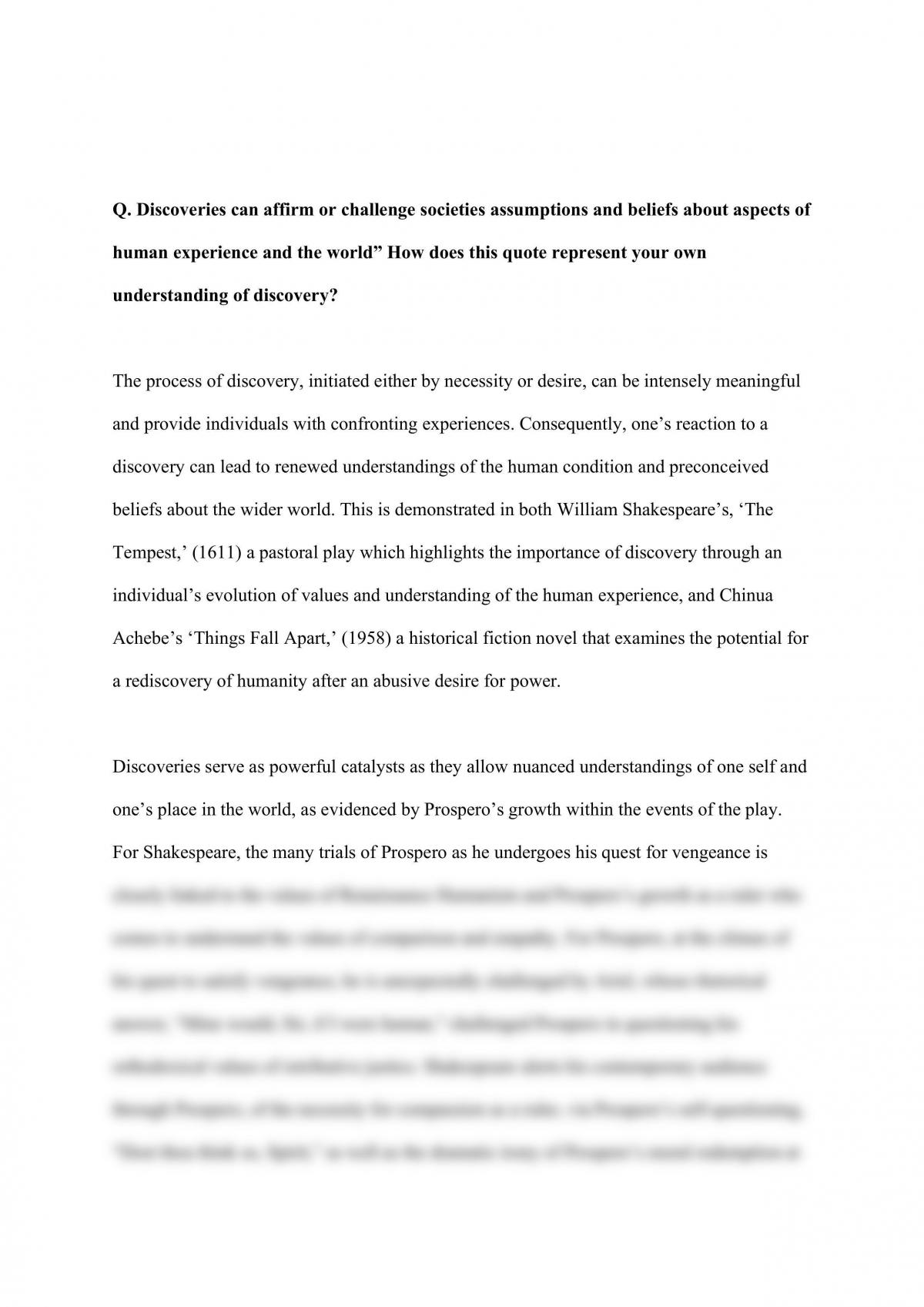 The Tempest + TFA Discovery Essay - Page 1