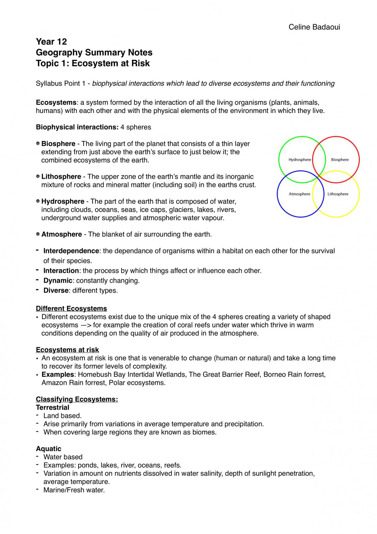 Ecosystems at Risk - Page 1