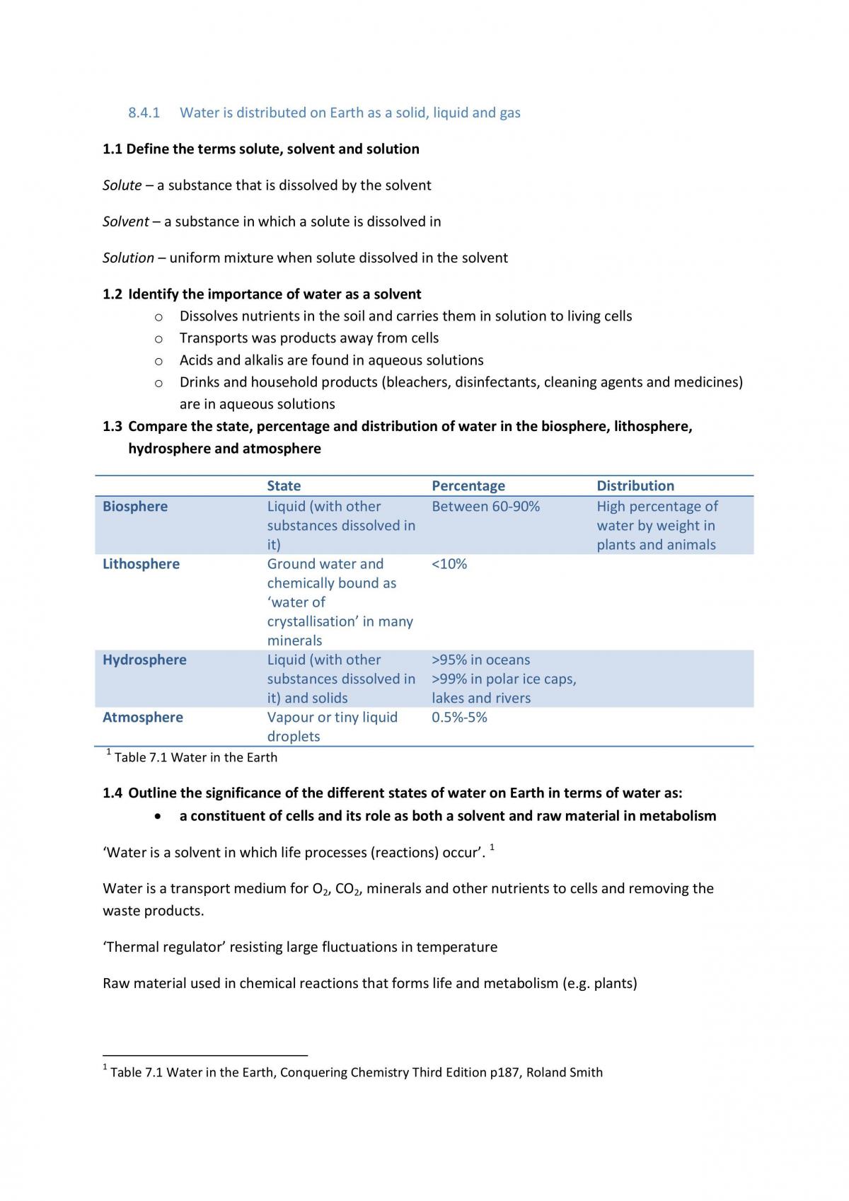 Task 3- Water, Energy and Metals  - Page 1