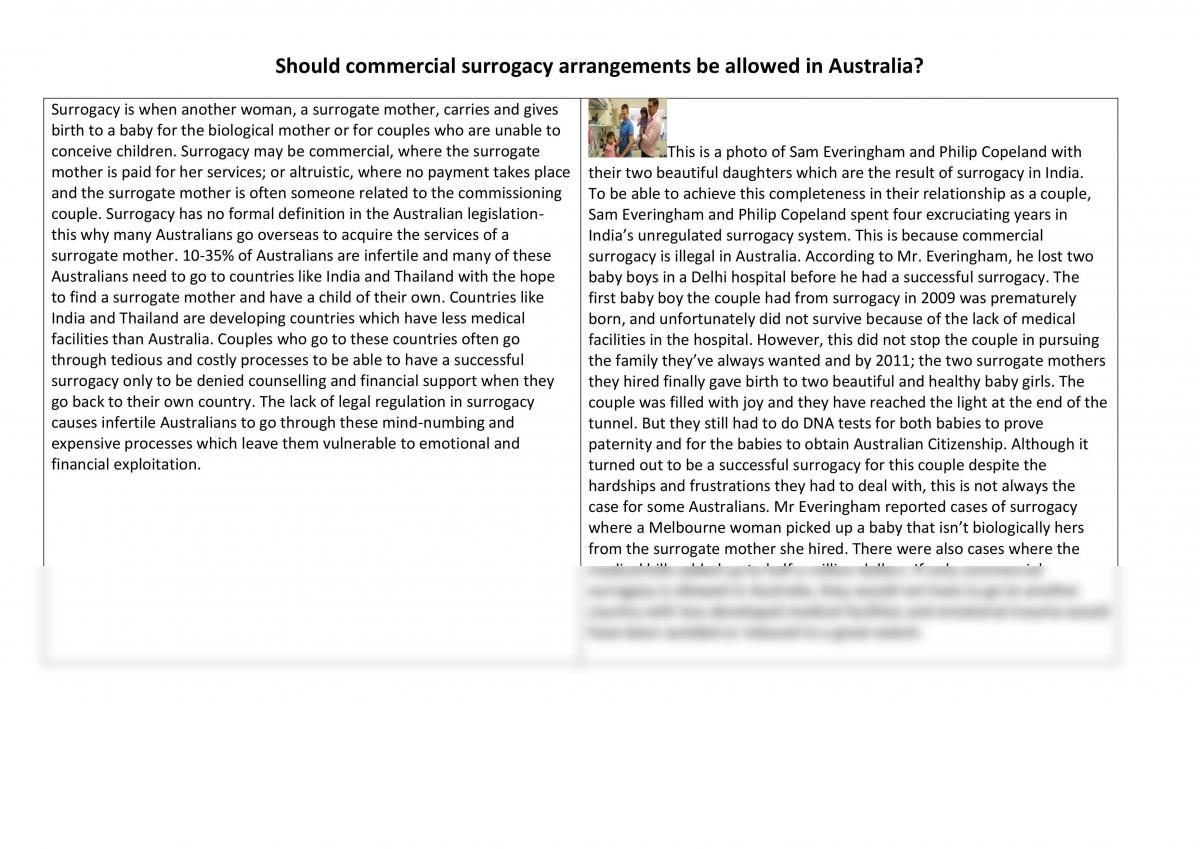 Commercial Surrogacy  - Page 1