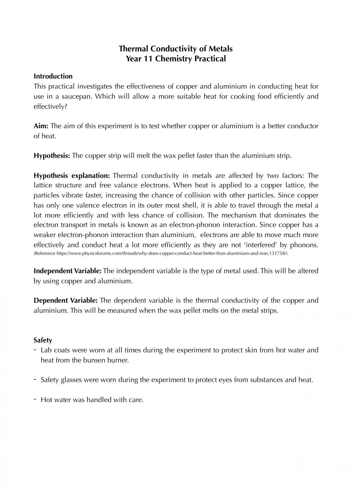 Heat Conduction Practical  - Page 1