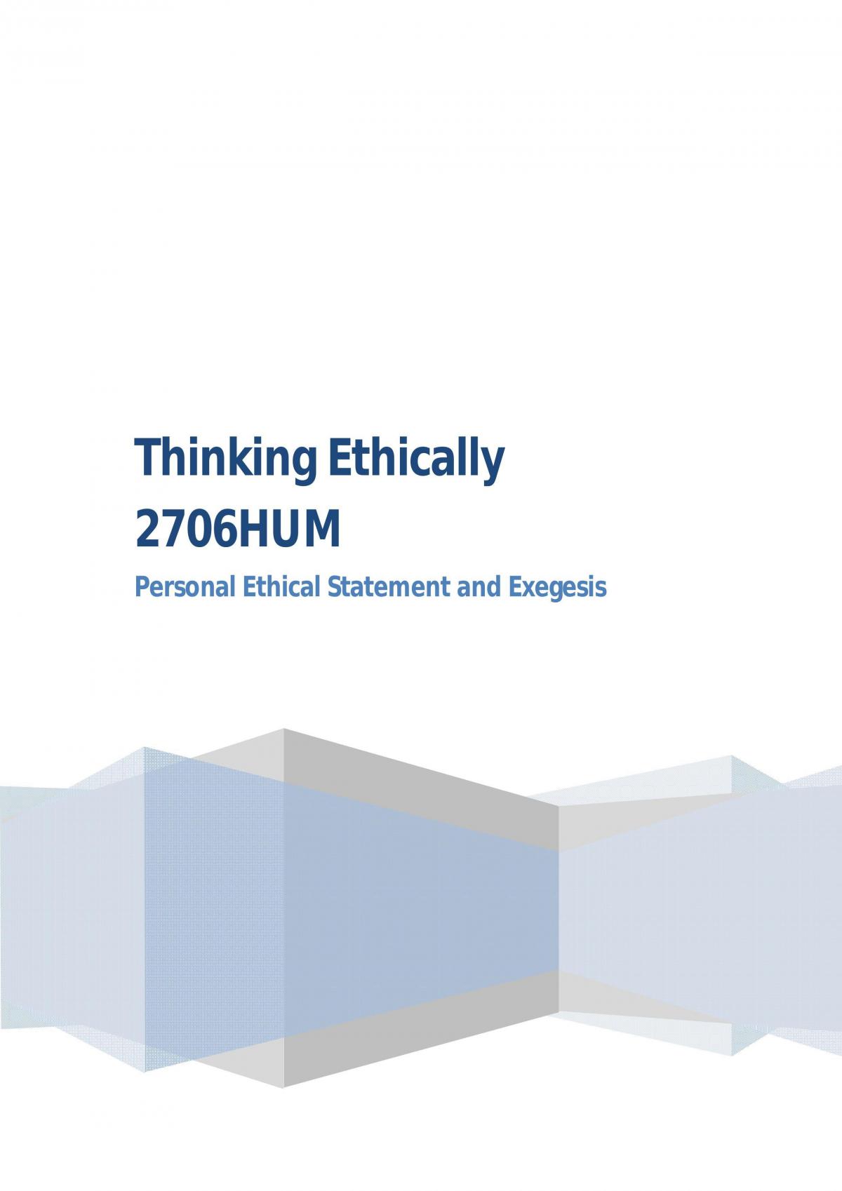 Exegesis for Thinking Ethically - Page 1