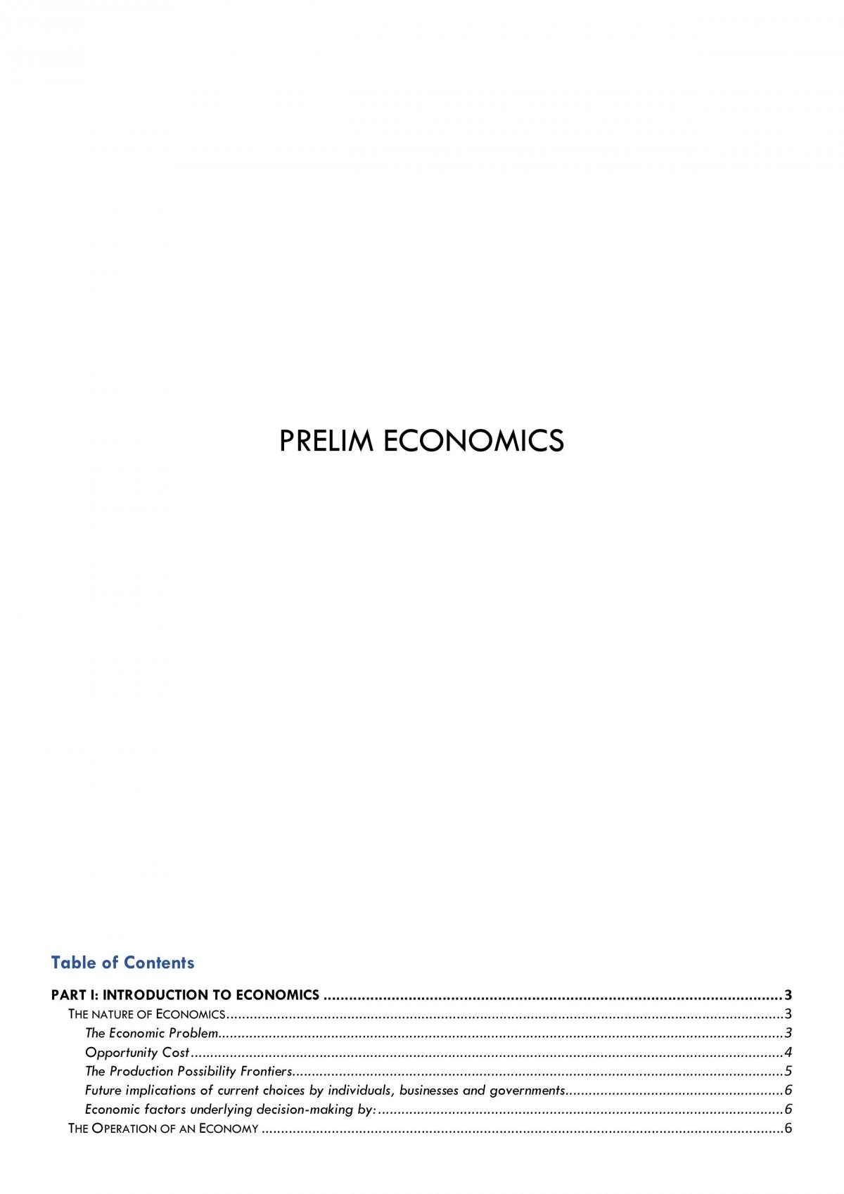 HSC Economics Notes 2018 Syllabus - Page 1