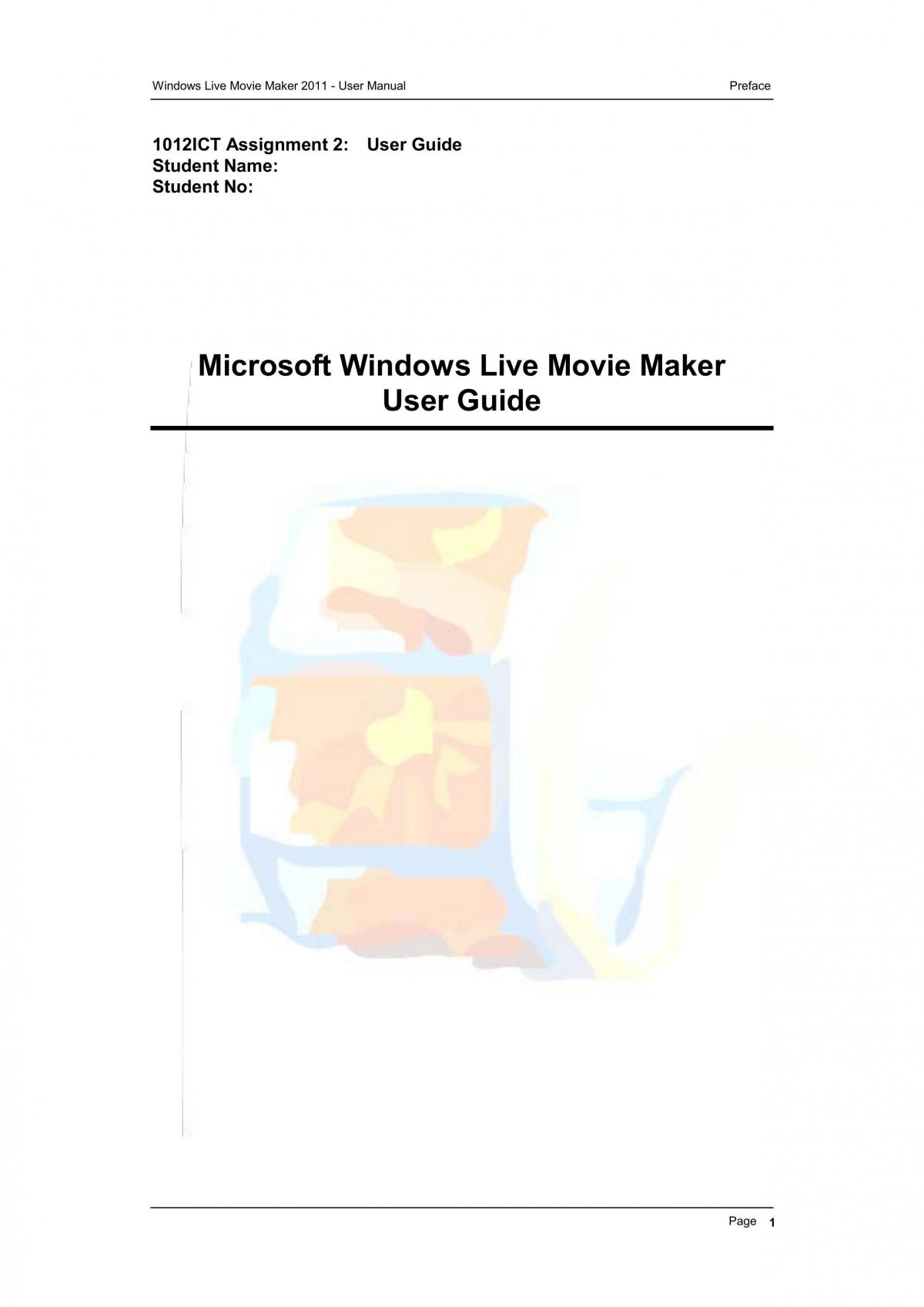 create a manual for movie maker - Page 1