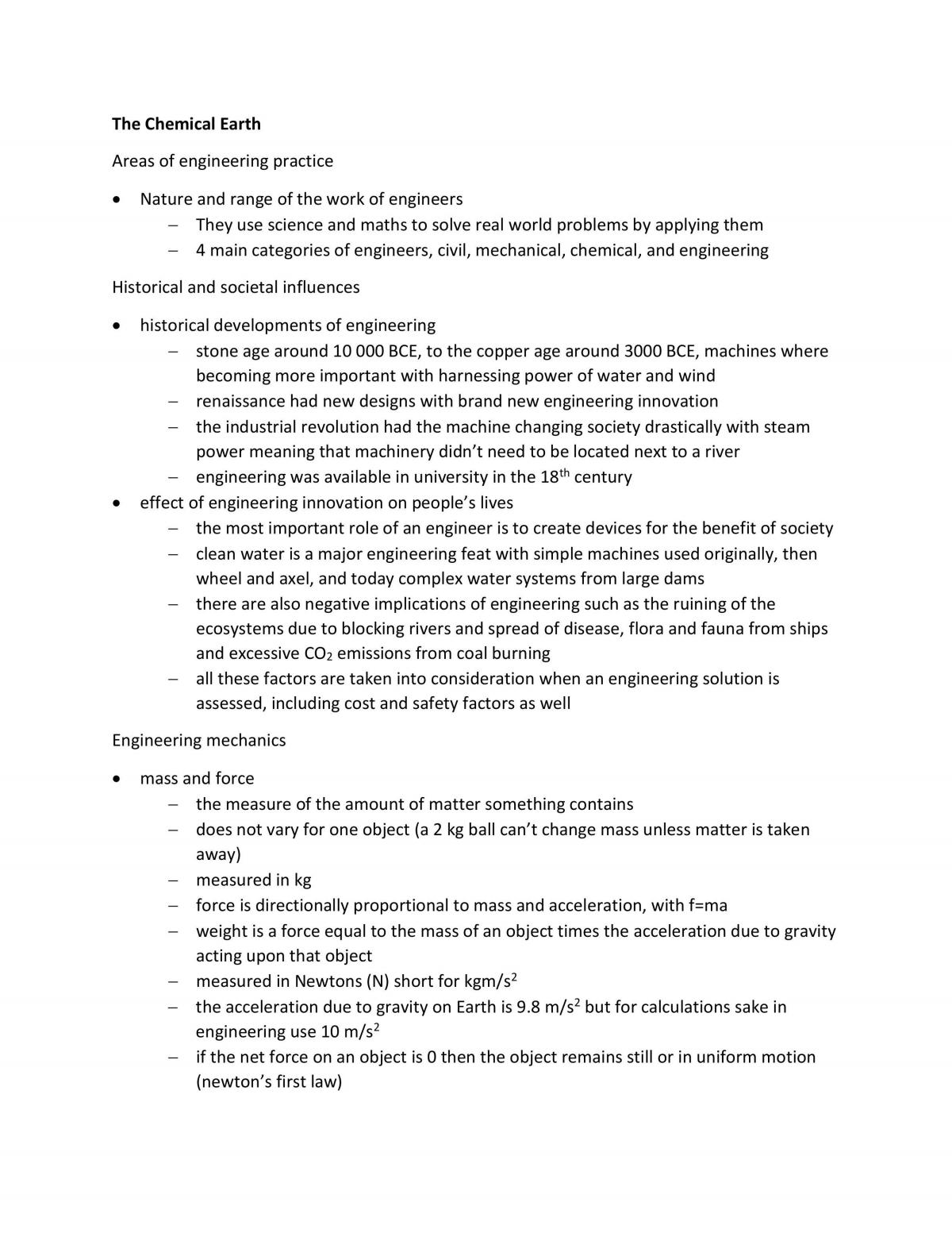 Year 11 Notes - Partial - Engineering Fundamentals - Page 1