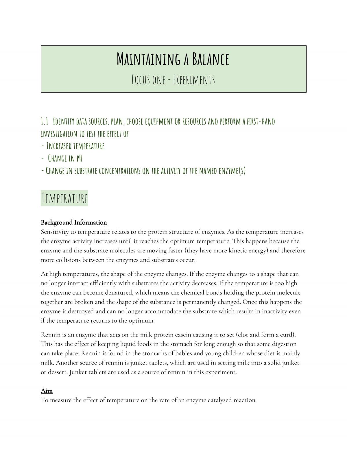 Maintaining a Balance - Focus One - Experiments  - Page 1