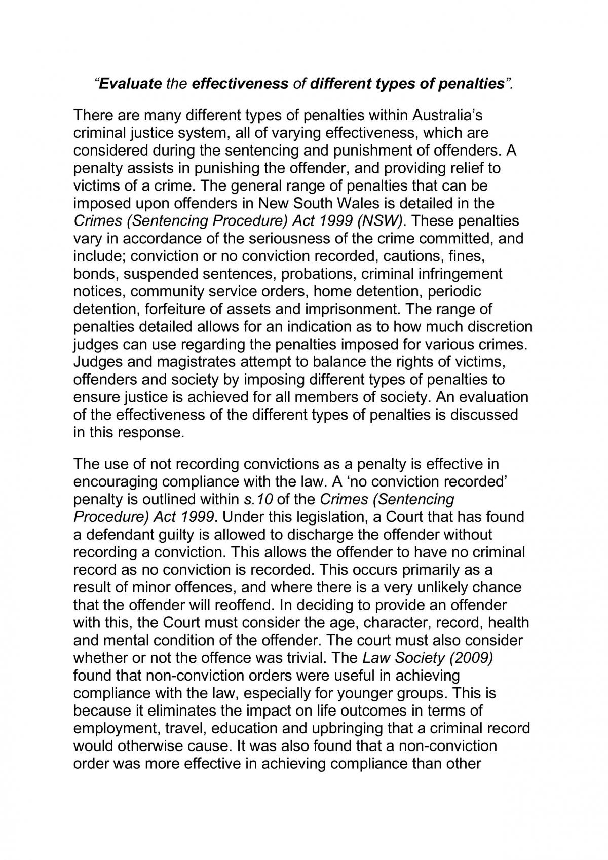 Effectiveness of Penalties  - Page 1