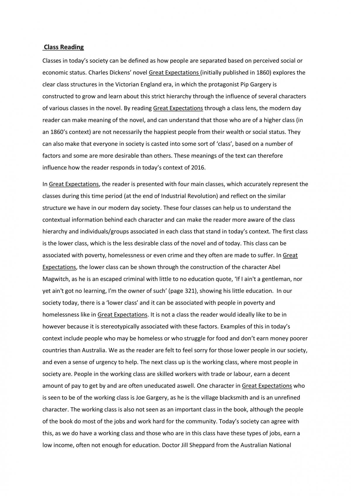 Great Expectations Essay - Page 1