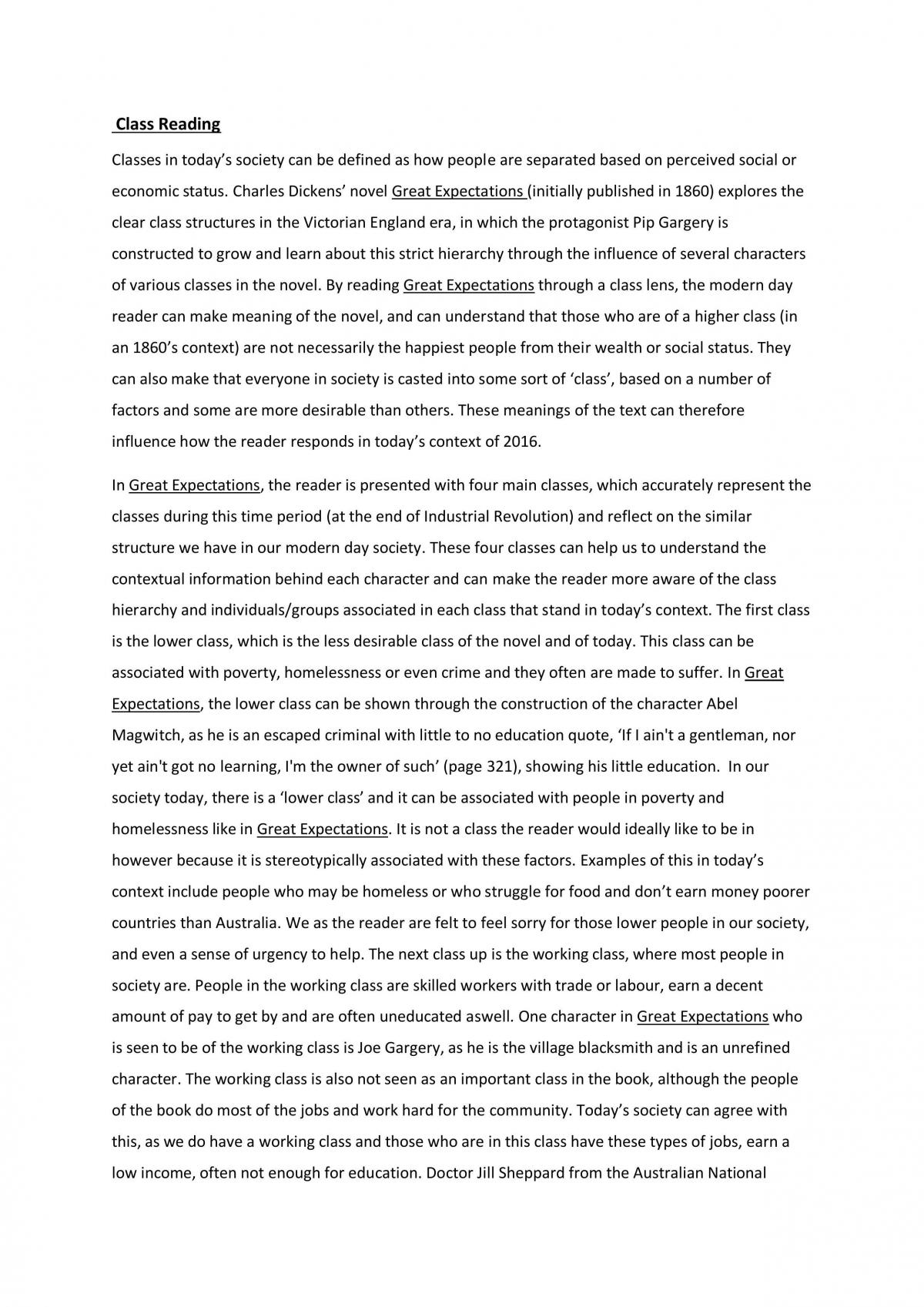 great expectations summary essay