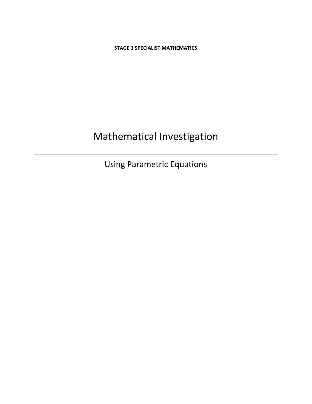Using Parametric Eequations - Page 1