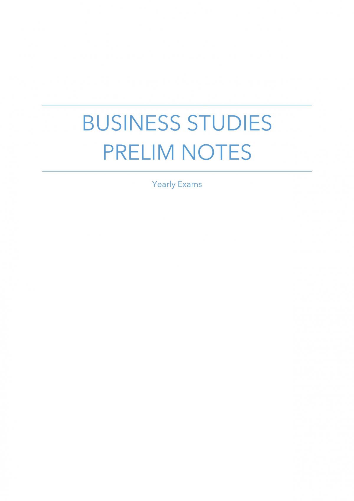 Prelim Business Notes - Page 1