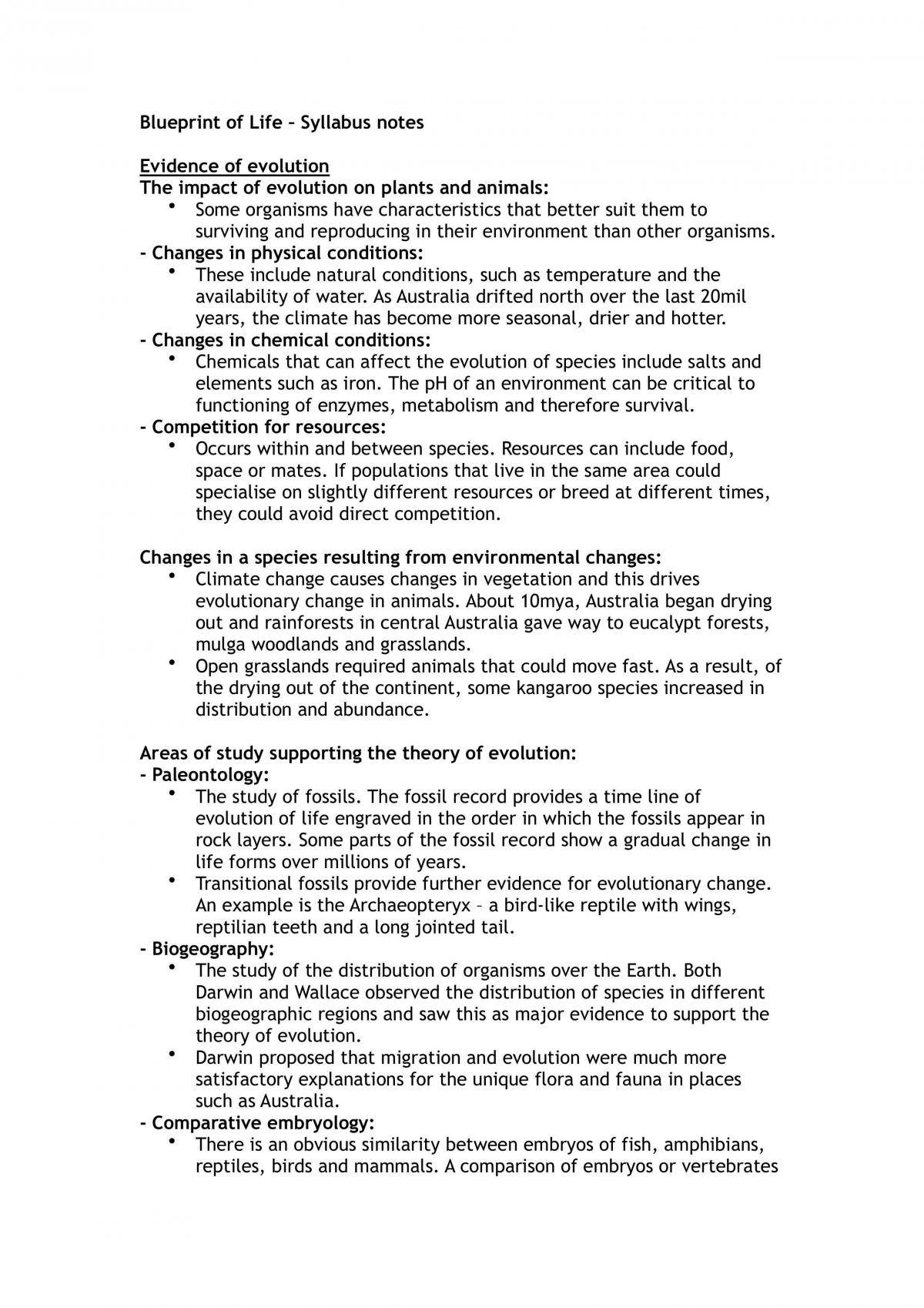 Blueprint of Life Topic Notes - Page 1