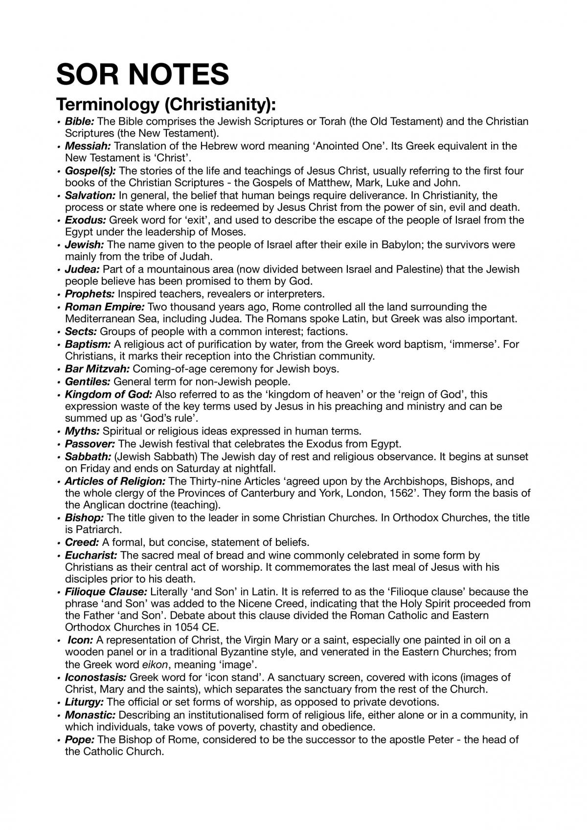 Studies of Religion Definitions - Page 1