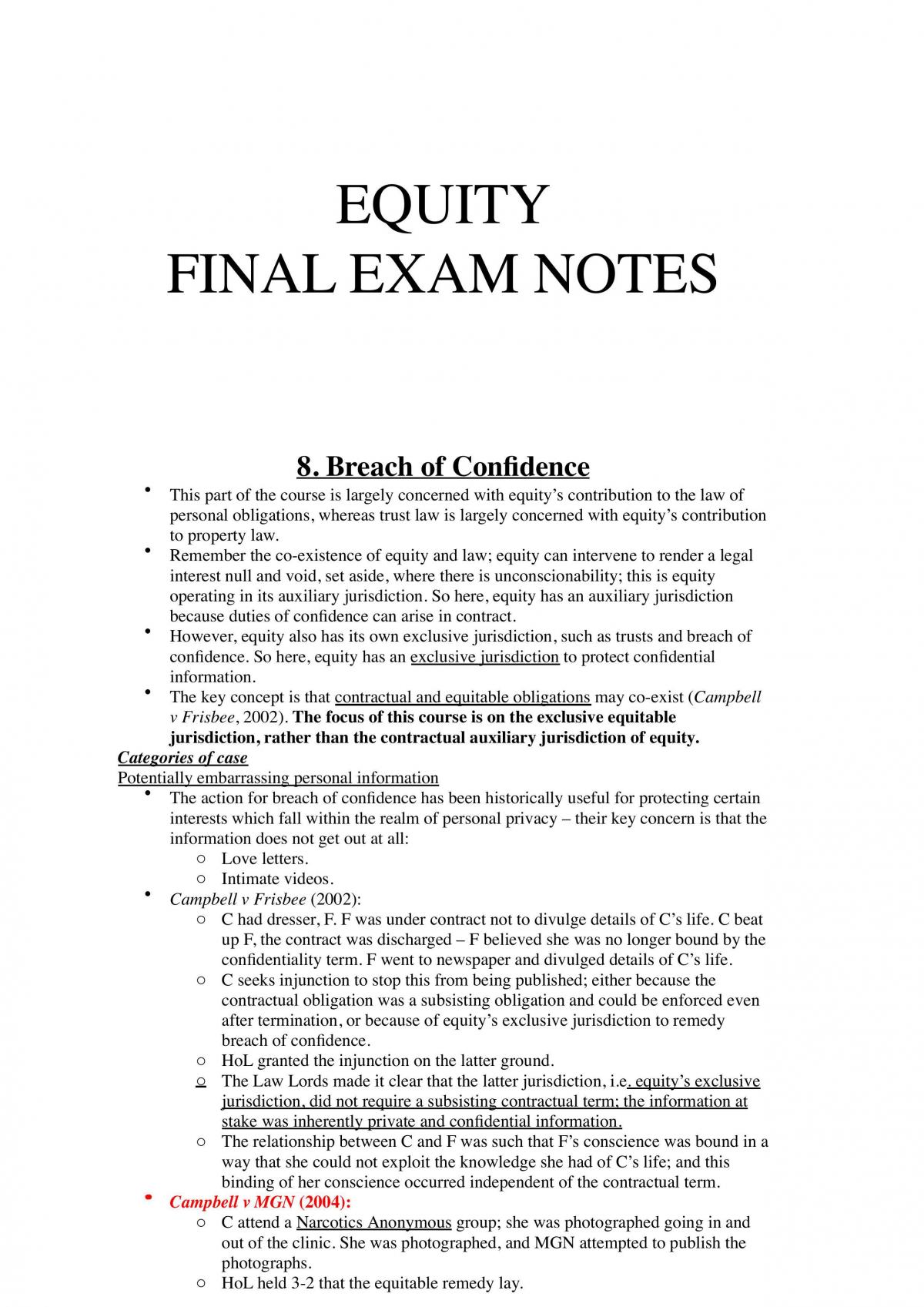 equity and trust notes  - Page 1
