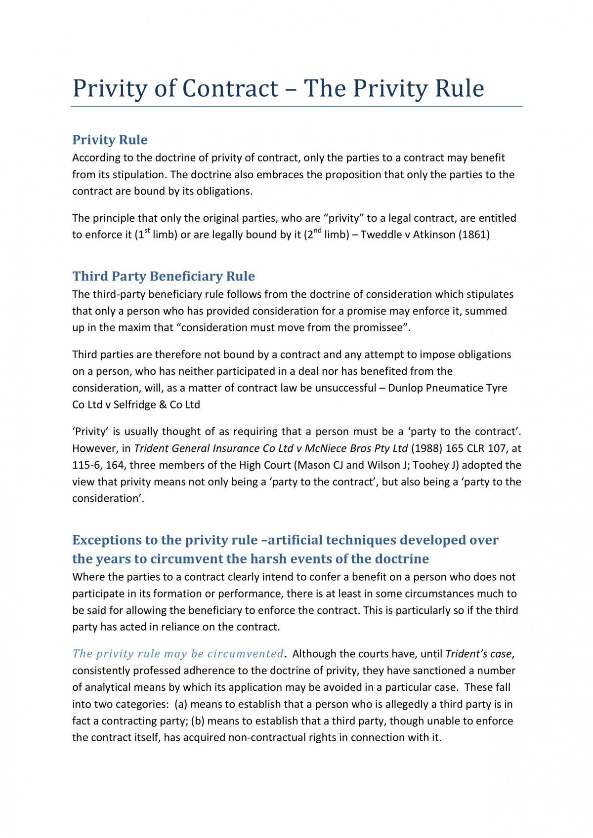 Contract B exam Summary - Page 1