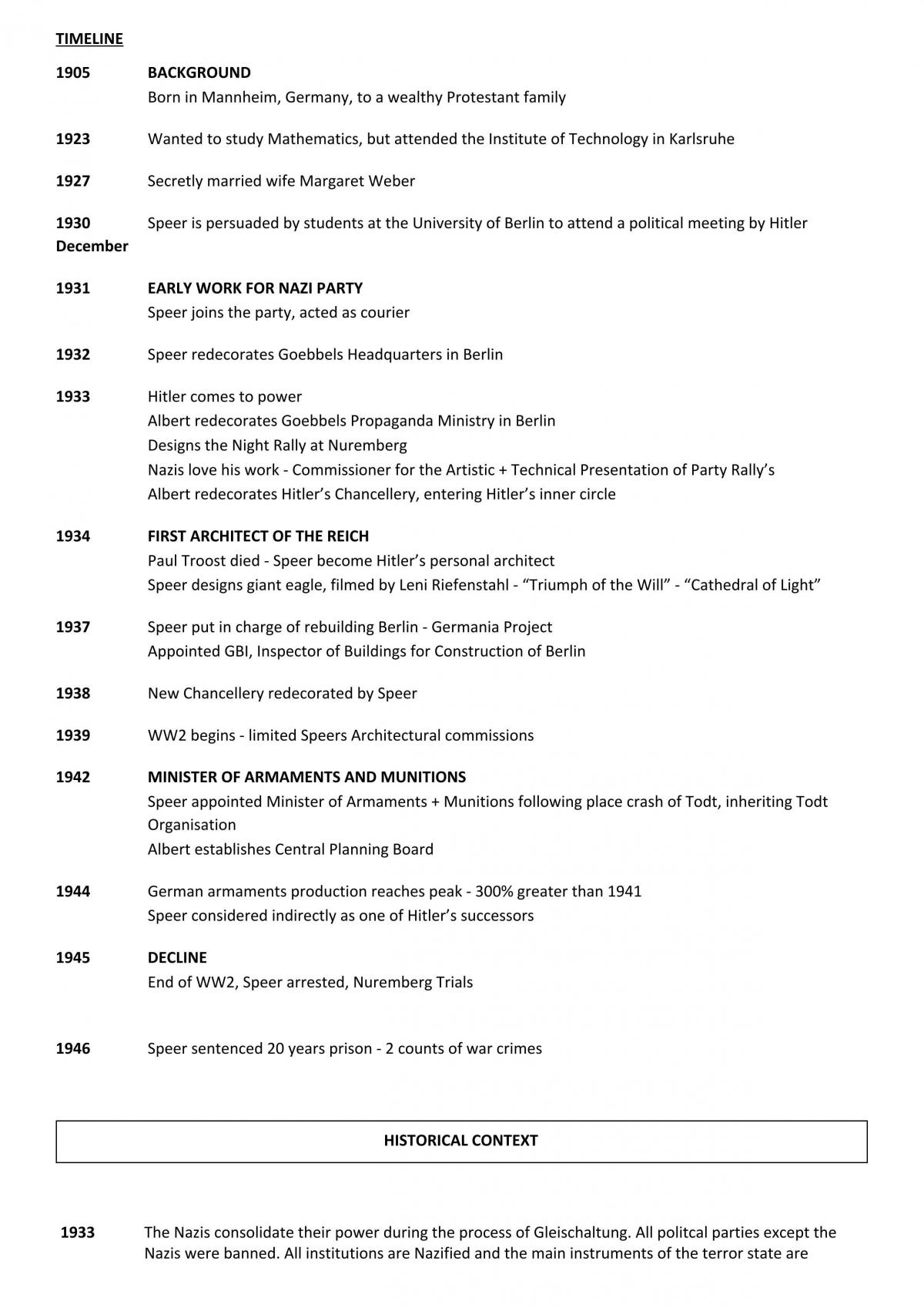 Albert Speer Topic Notes - Page 1