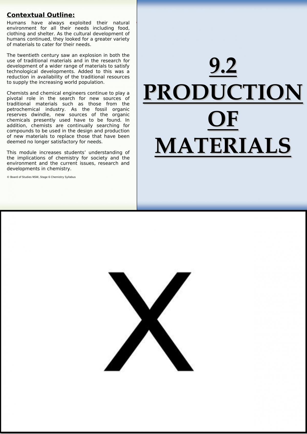 Production of Materials Notes - Page 1