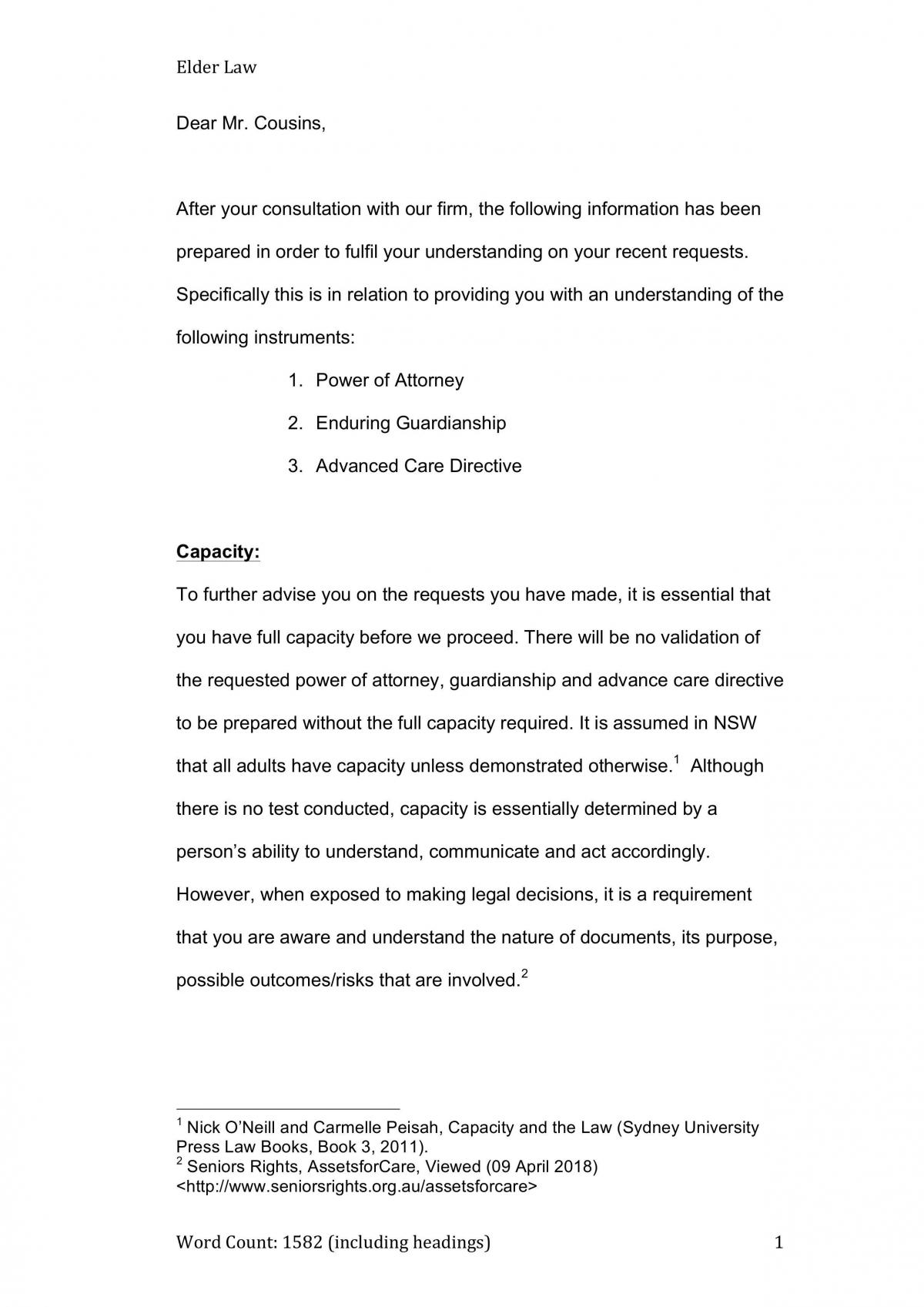 Elder Law Assignment - Page 1