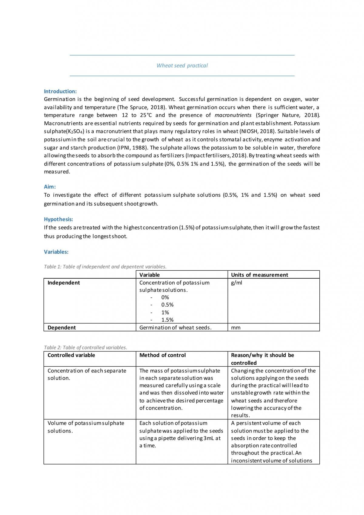 Wheat Seed Germination - Page 1
