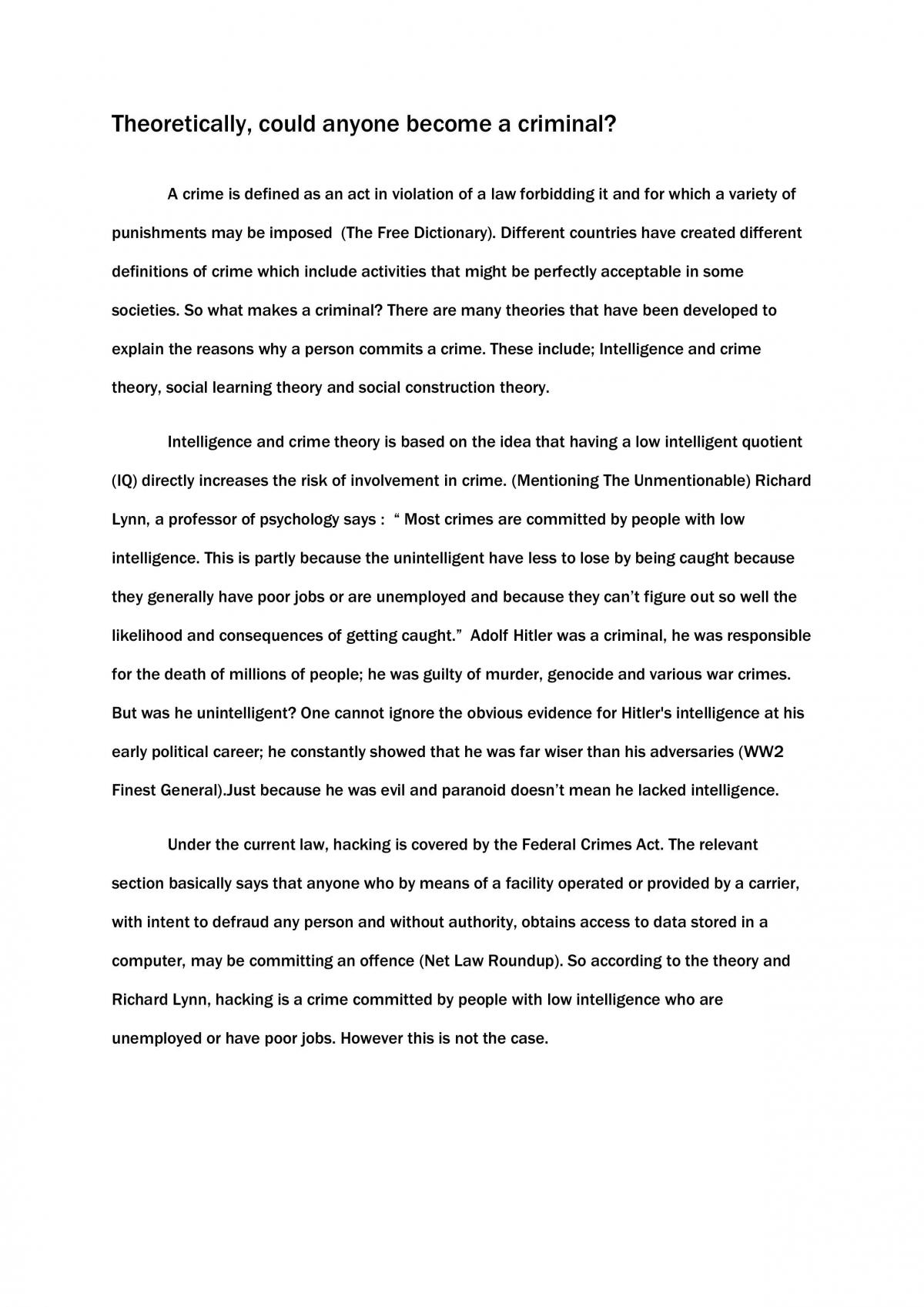 introduction to forensic psychology research paper