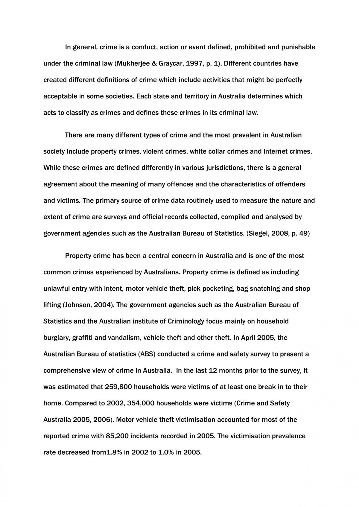 introduction to crime essay