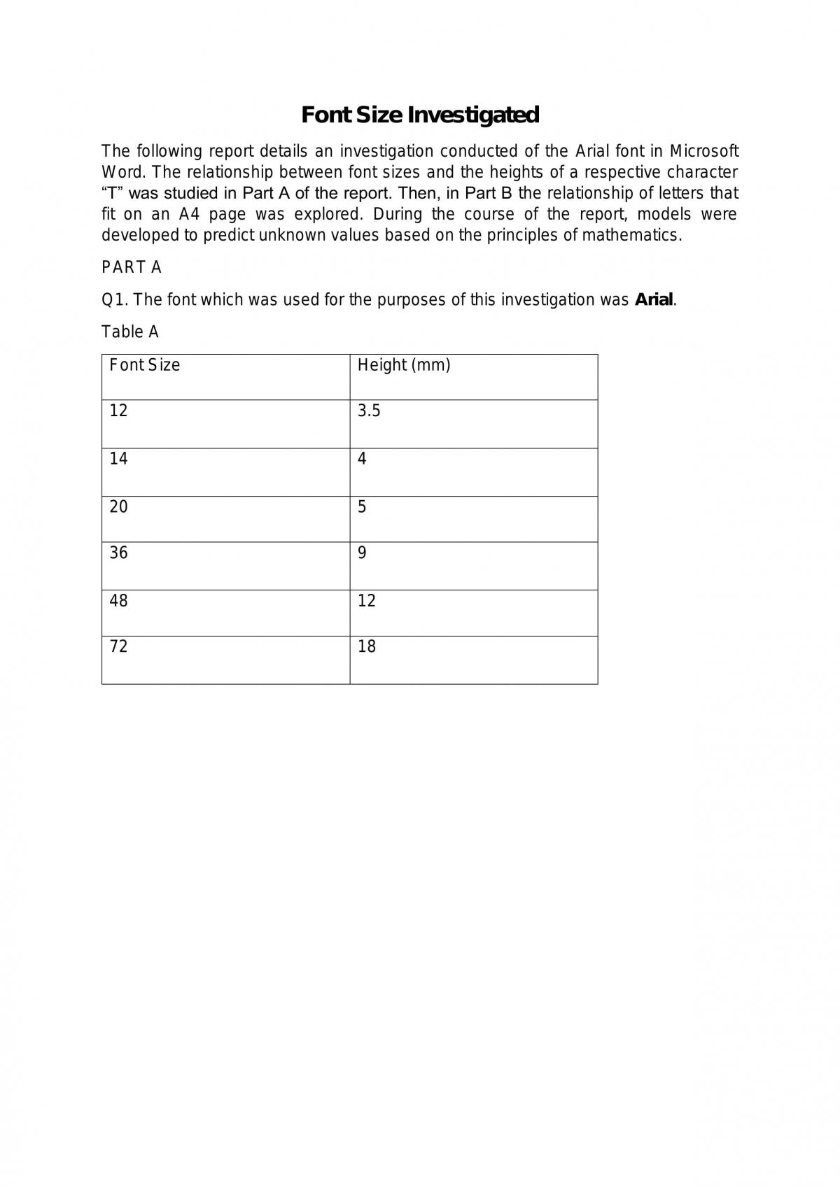 Investigating Font Sizes - Page 1