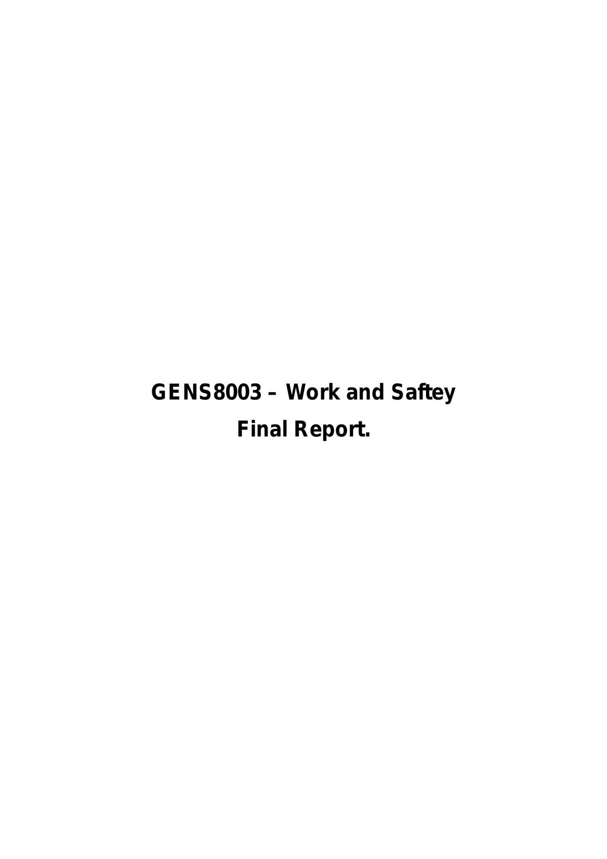 Gens8003 Group Report - Page 1