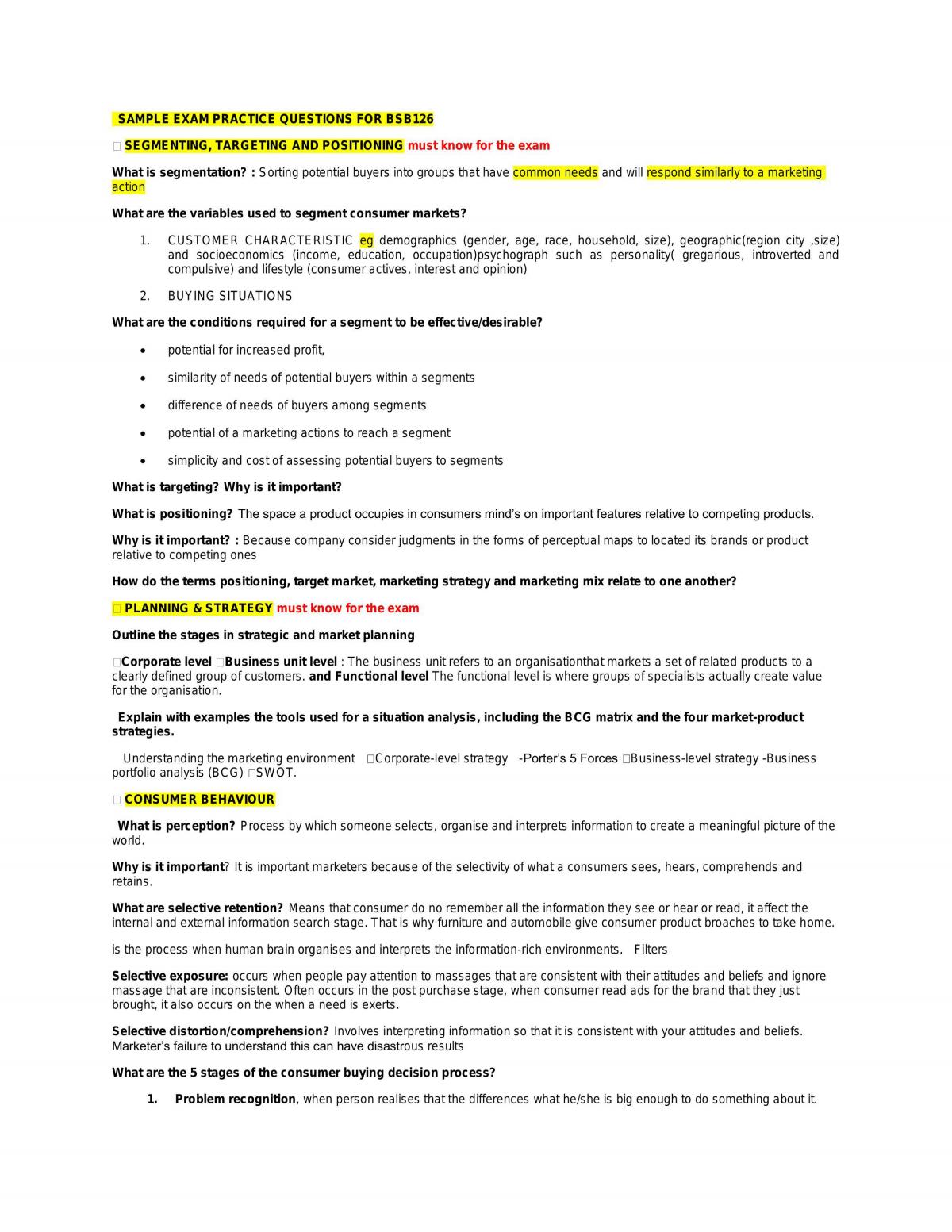 Marketing study notes - Page 1