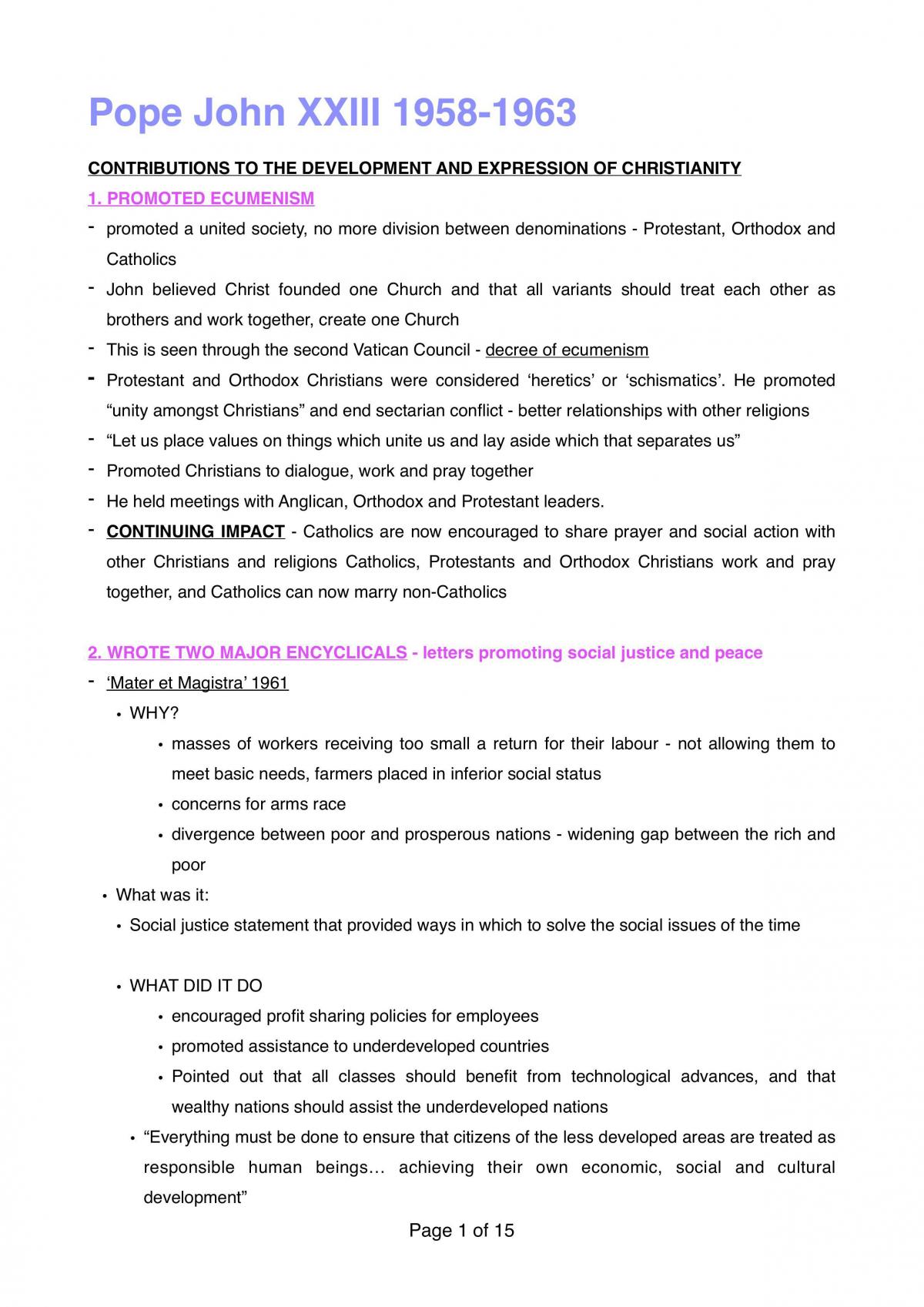 Christianity Notes - Page 1