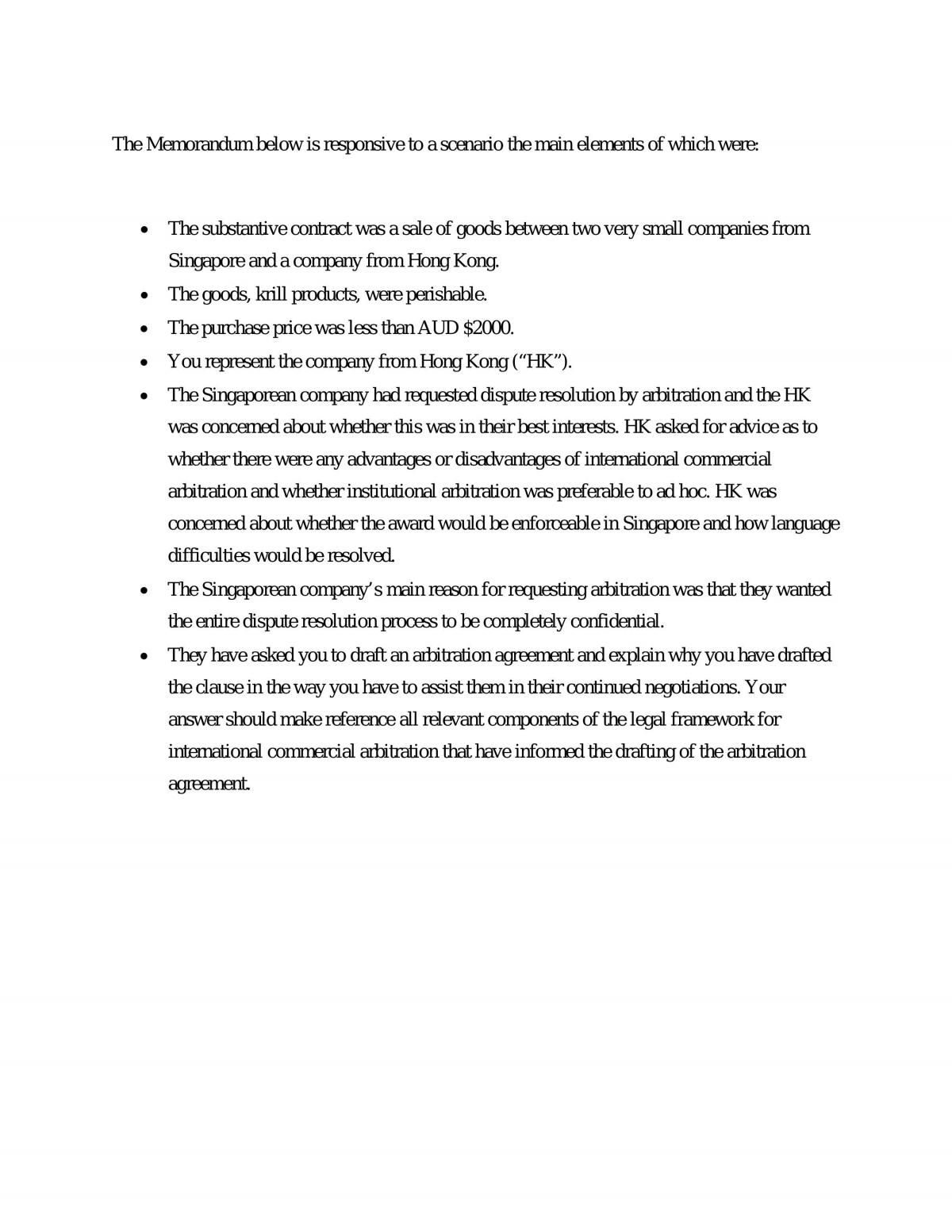 Written Memorandum - Page 1