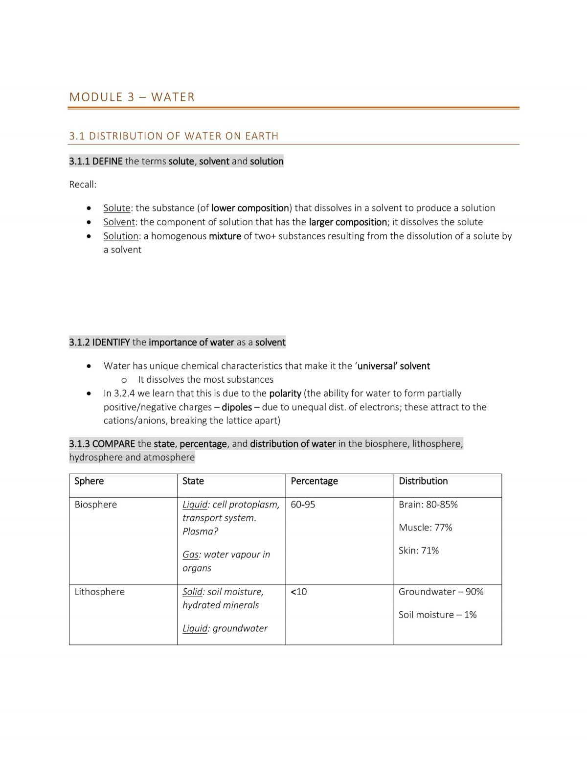 Module 3 - Water Prelim Chem Syllabus Notes - Page 1