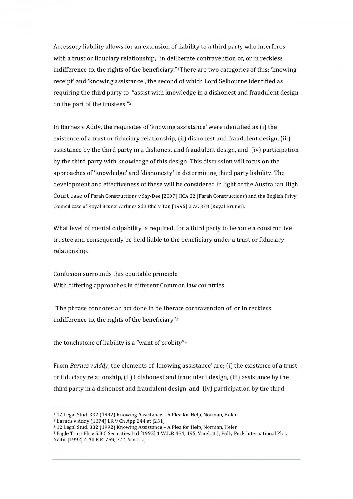 Constructive Trusts and Accessory Liability - Page 1