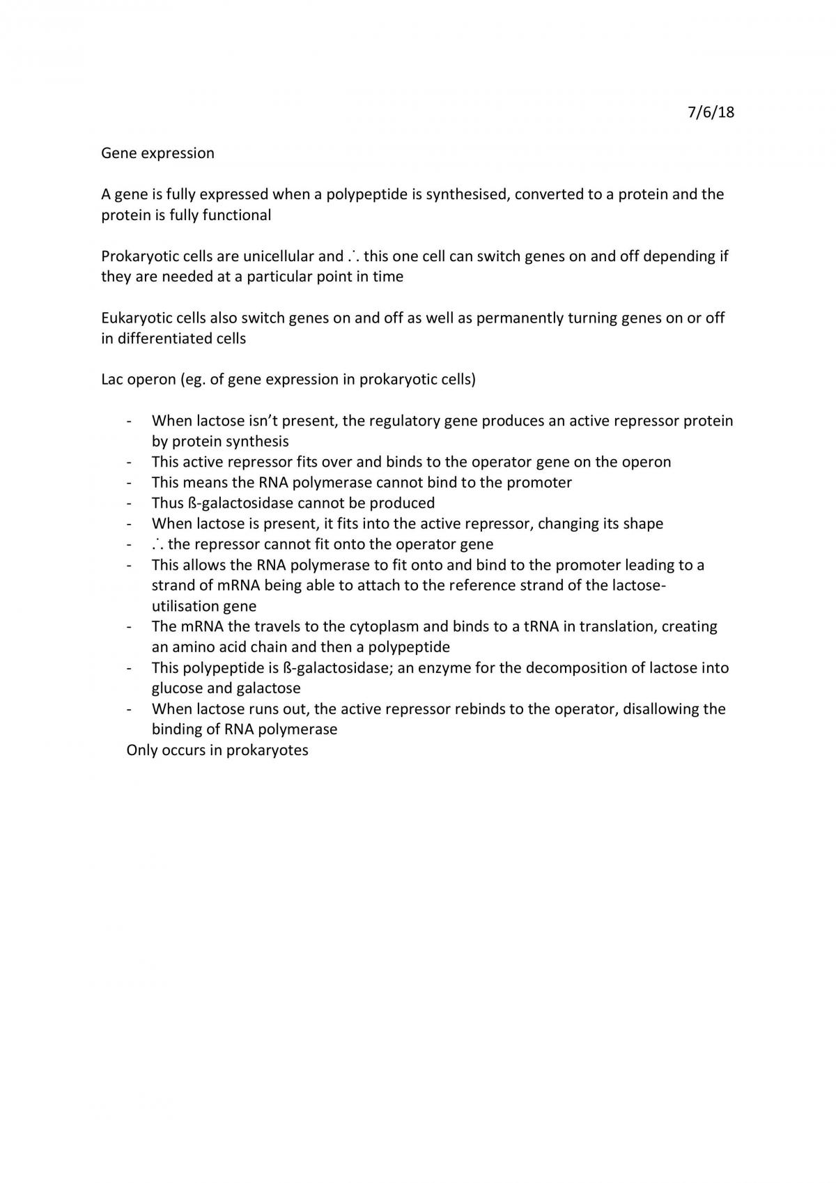 Complete Genetics: The Code Broken (Option Topic) Notes for Year 12 - Page 1