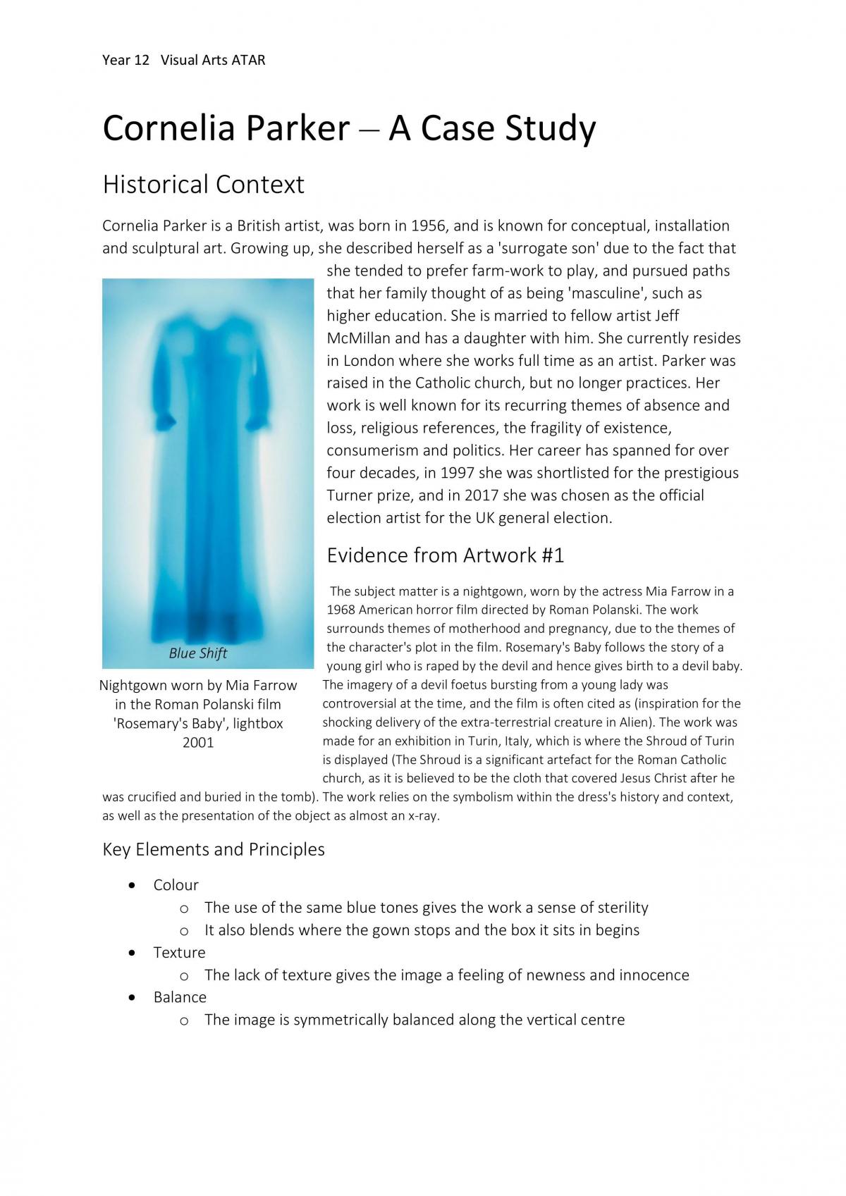 Cornelia Parker Case Study - Page 1