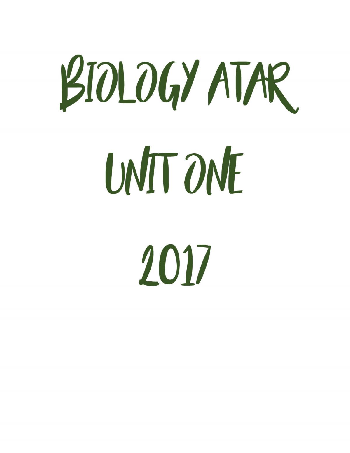 Unit One Bio Notes - WACE - Page 1