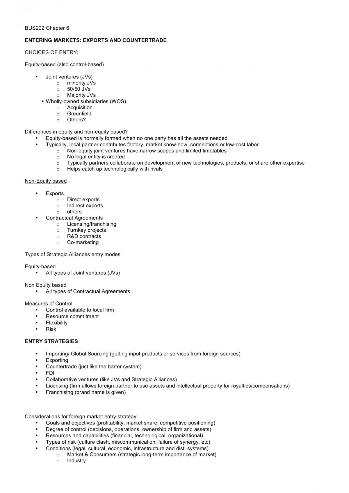 BUS202 Chapter Summaries - Page 1