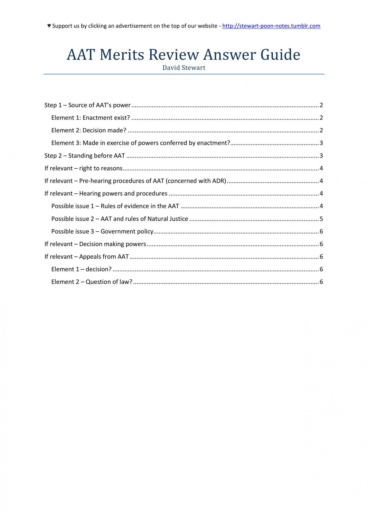 Merits Review Answer Guide - Page 1